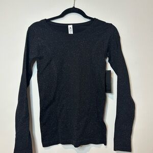 90 Degree By Reflex Black Glitter Long Sleeve Top